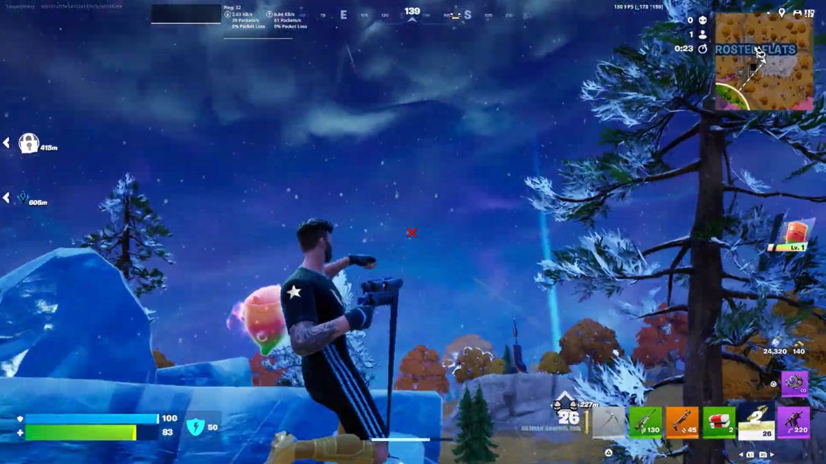 Tirarse usando la pistola Batman Grapnel en Fortnite