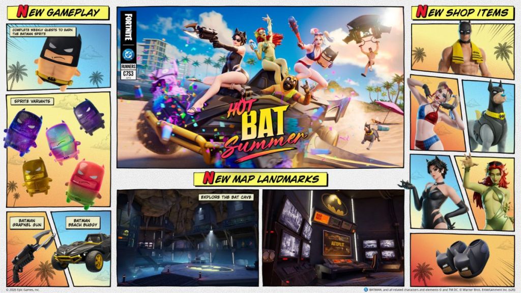 Fortnite DC Hot Bat Summer Roadmap