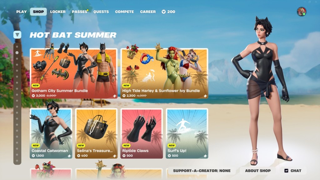 Fortnite DC Hot Bat Summer Skin Bundles