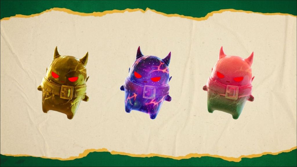 Gold, Galaxy, and Gummy Demon Sprite in Fortnite