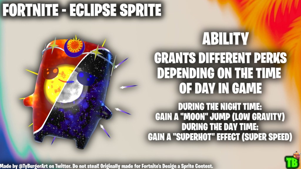 Eclipse Sprite concept with its abilities for Fortnite Sprite Contest