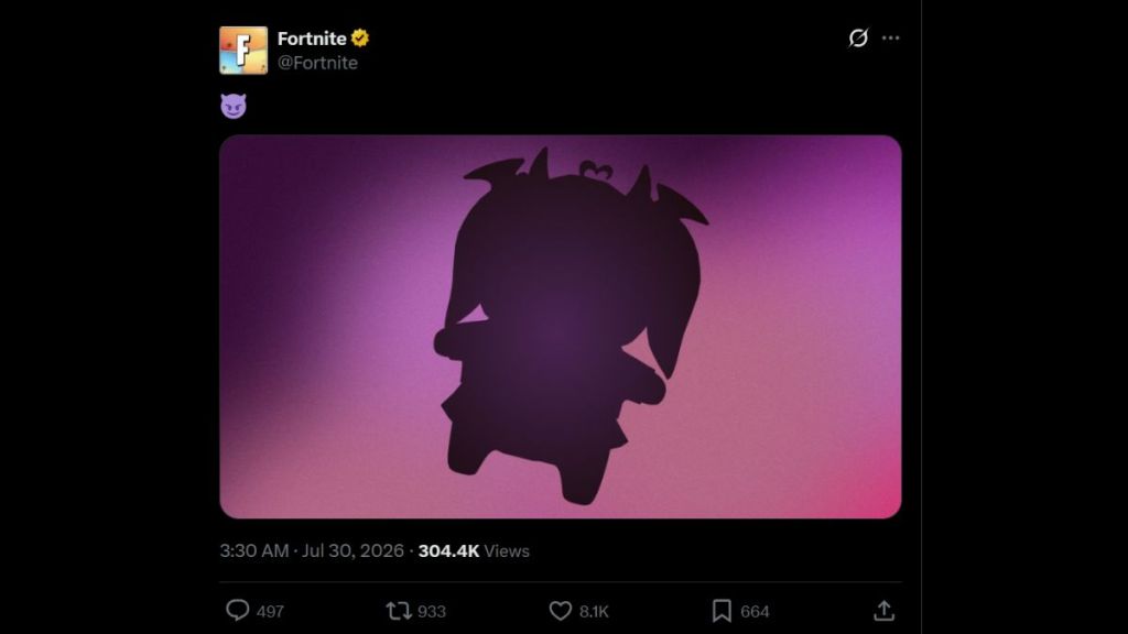 Fortnite X post about Ironmouse Collab Sprite
