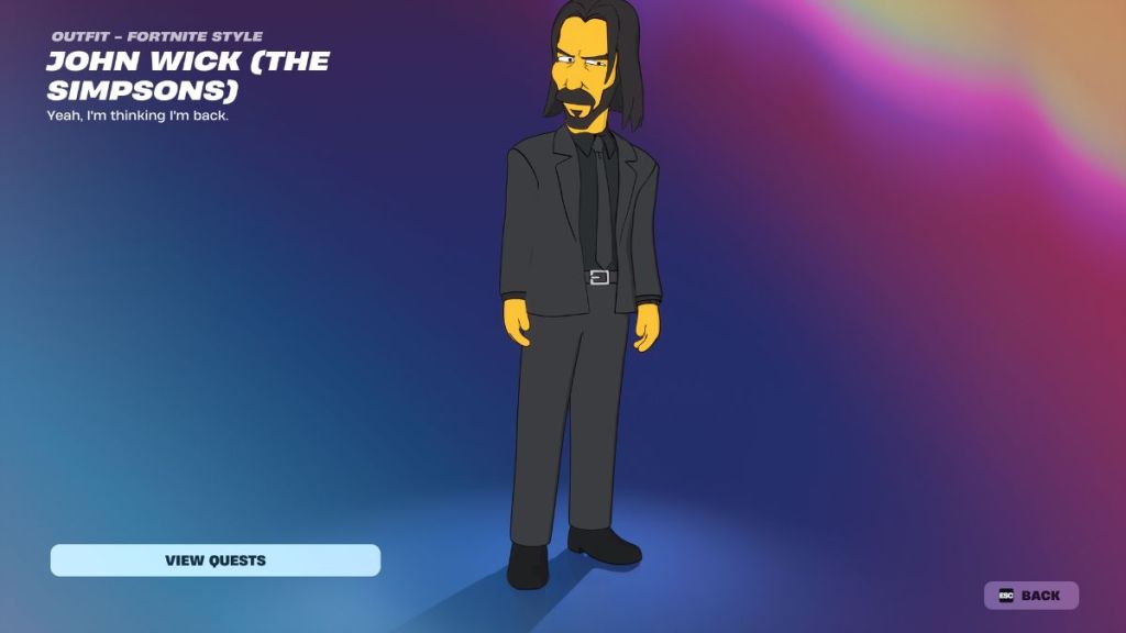 Fortnite Simpsons John Wick Skin IN Game