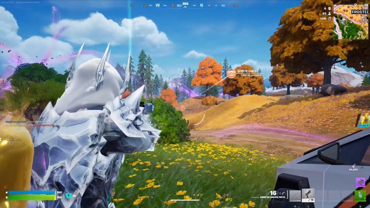 Player aiming at a marker in Fortnite Chapter 7 Season 3