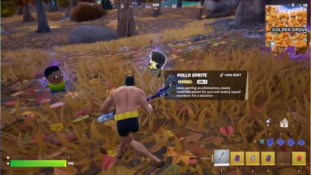 The Pollo Sprite in front of Batman in Fortnite Chapter 7 Season 3