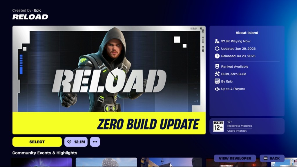 Fortnite Reload Has Nearly 100,000 Players