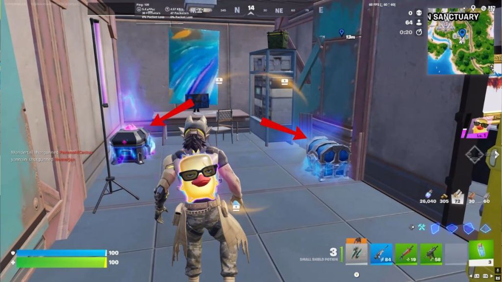 Inside of a Renegade Vault in Fortnite