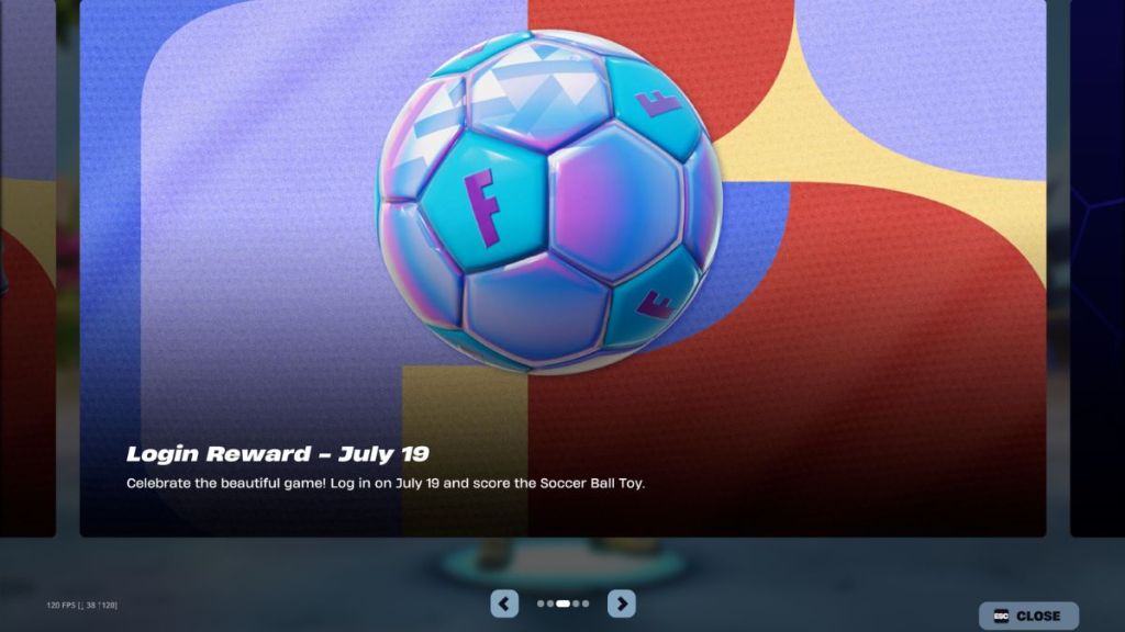 Fortnite Soccer Ball Toy in the in-game News Feed