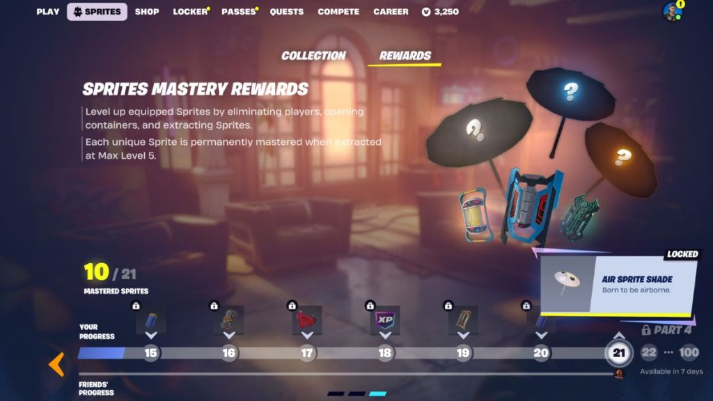 Fortnite Sprite Mastery track with Air Sprite Shade Umbrella