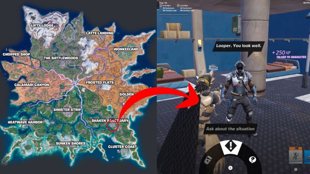 Fortnite Chapter 7 Season 3 map with the Visitor