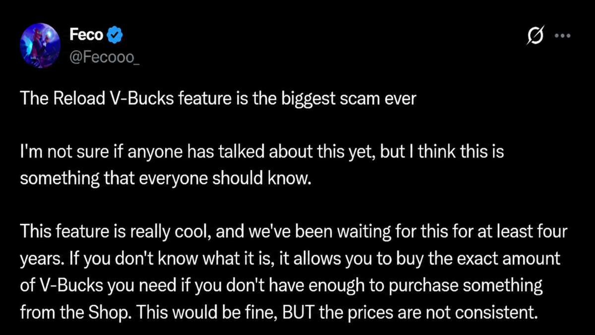 Explicación de la recarga de V-Bucks de Fortnite