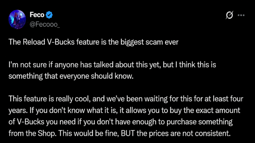 Fortnite V-Bucks Reload Explained