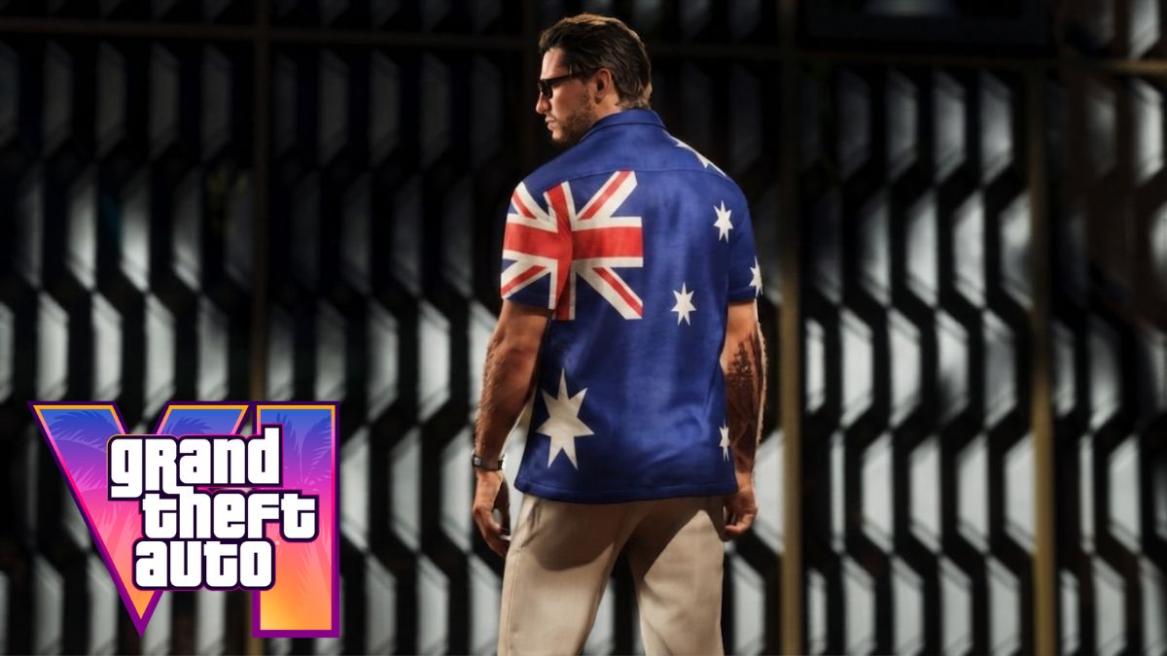 Jason Duval wearing an Australian flag shirt in GTA 6