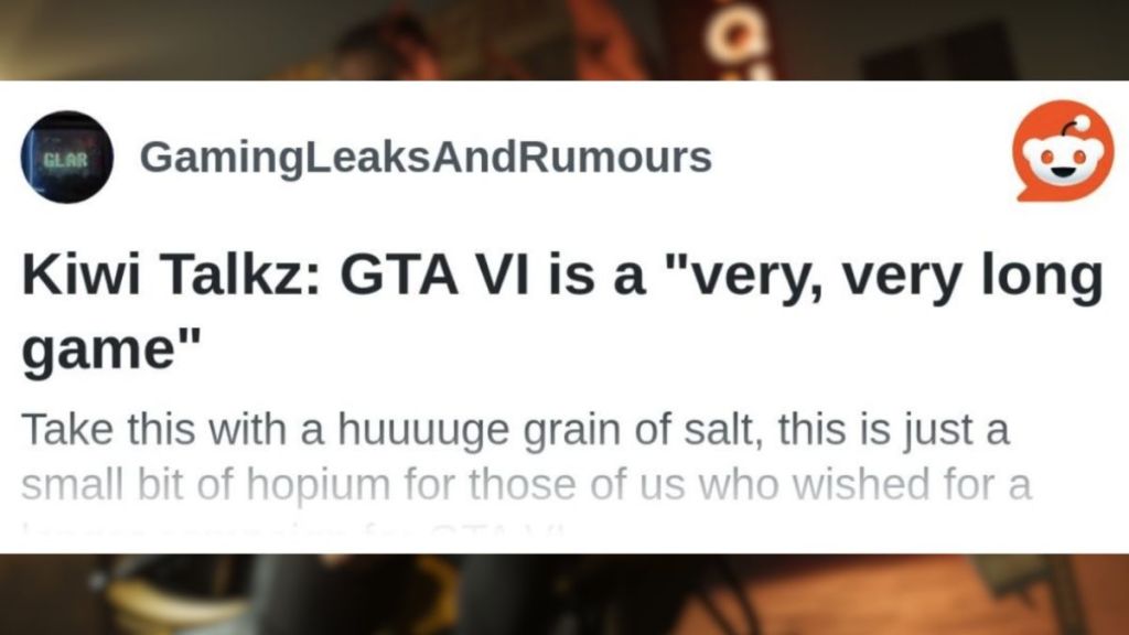 GTA 6 story length rumor reddit post