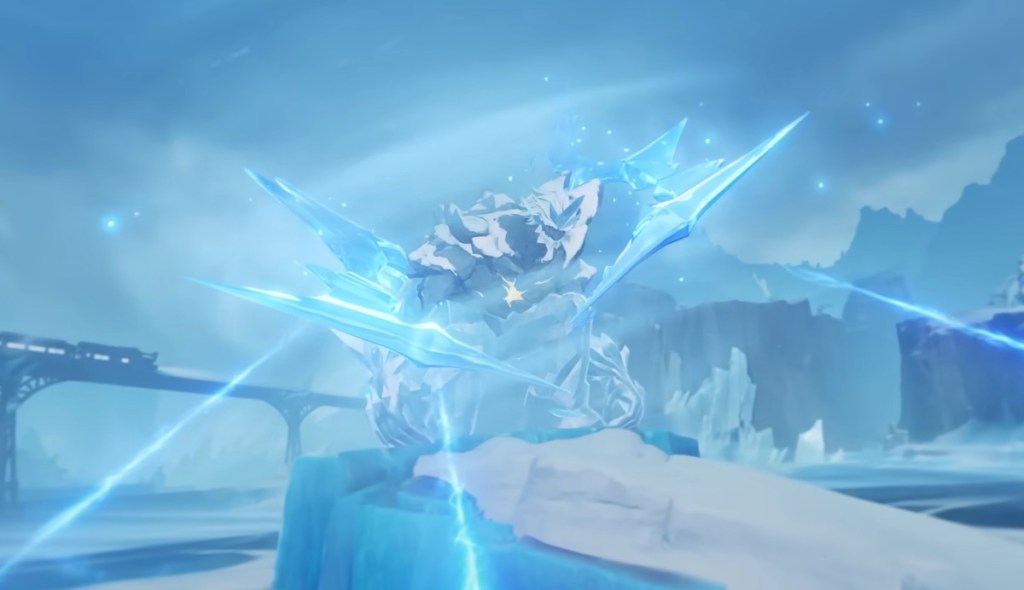 Genshin Impact Snezhnaya Ice cased giant enemy