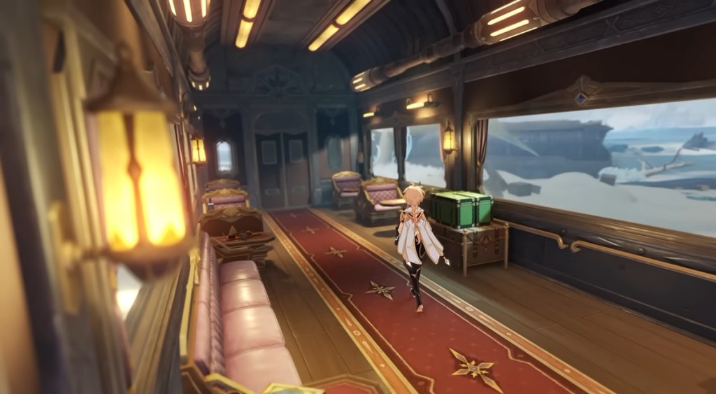 Genshin Impact Snezhnaya inside train