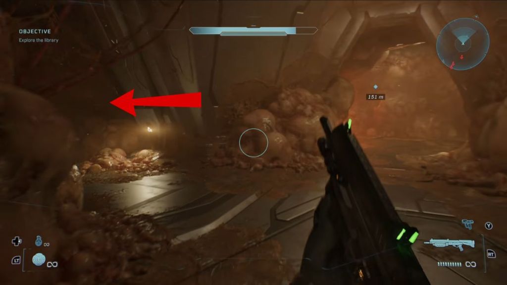 Flood infested area in Halo Campaign Evolved