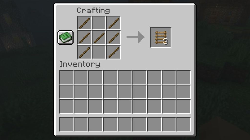 Ladder crafting recipe in Minecraft