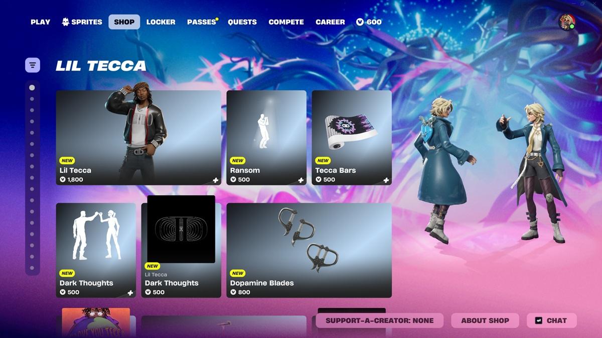 Lil Tecca Cosmetics In Fortnite
