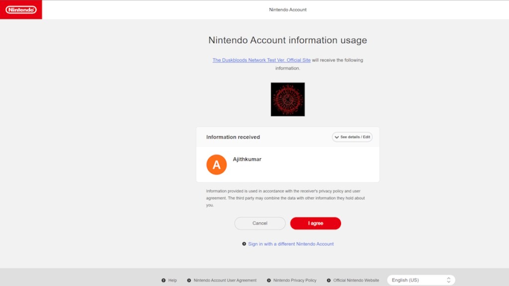 Linking your Nintendo account for The Duskbloods Closed Network Test