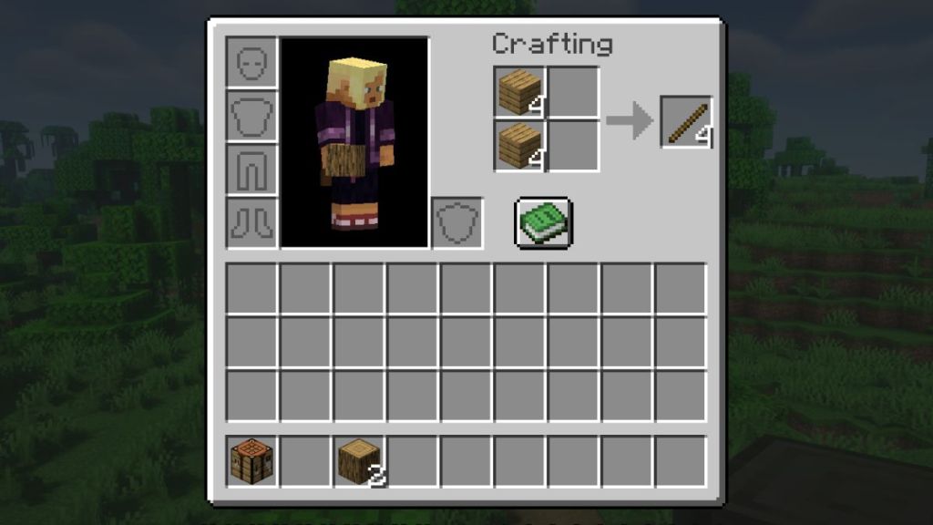 Make Sticks using a ladder in Minecraft