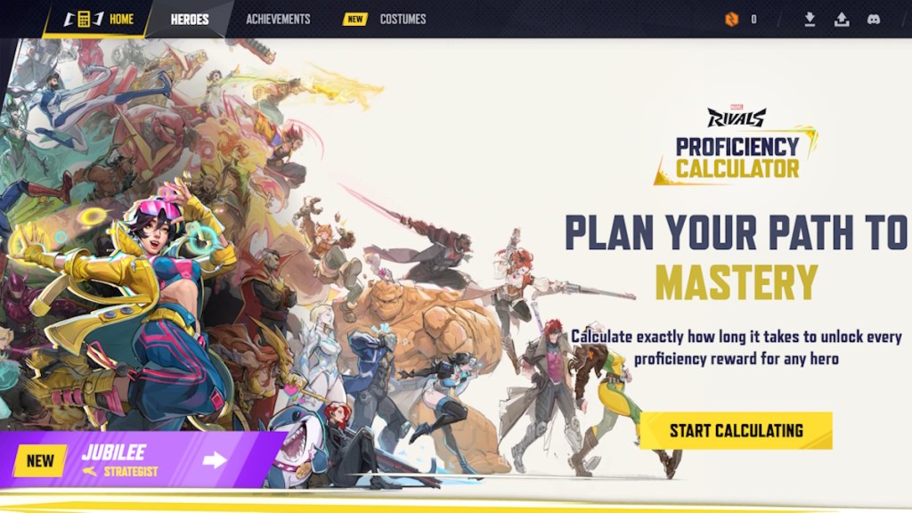 Marvel Rivals Proficiency Calculator Site