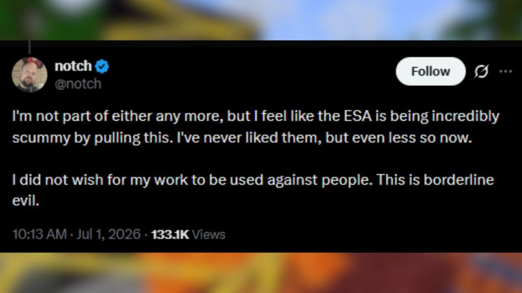 Minecraft Creator Notch Fires Back At ESA for Claiming Minecraft Private Servers as Illegal