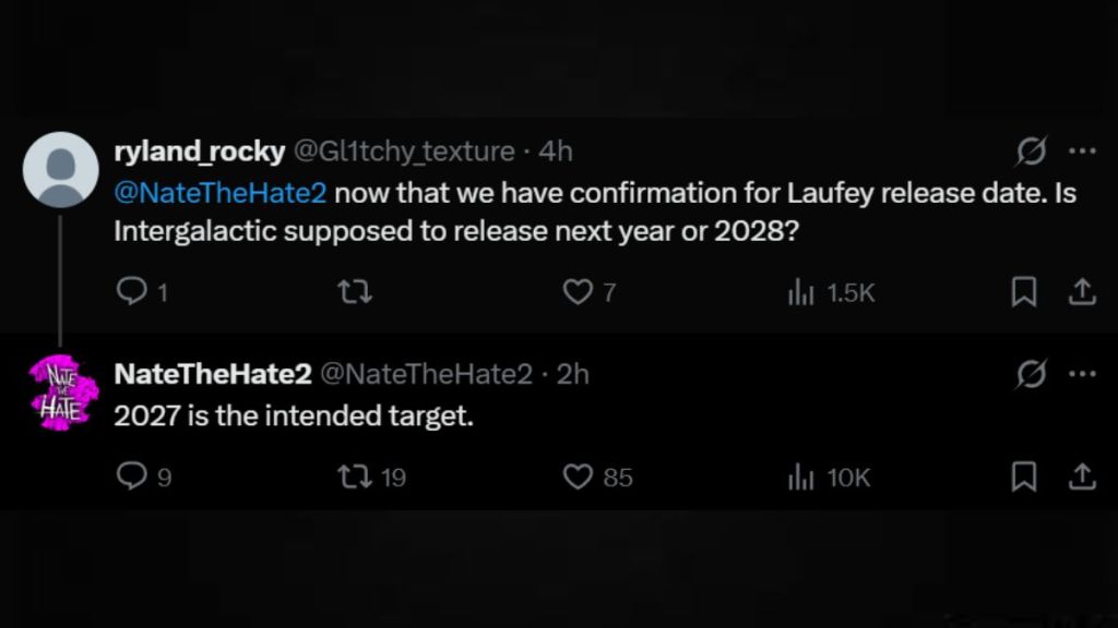 Nate the Hate about Intergalactic's release date