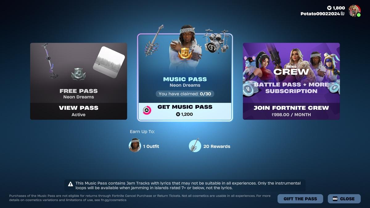 Purchase Music Pass To Get Lil Tecca Skin
