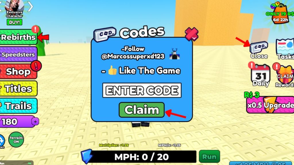 Redeem Speedsters Infinite Codes