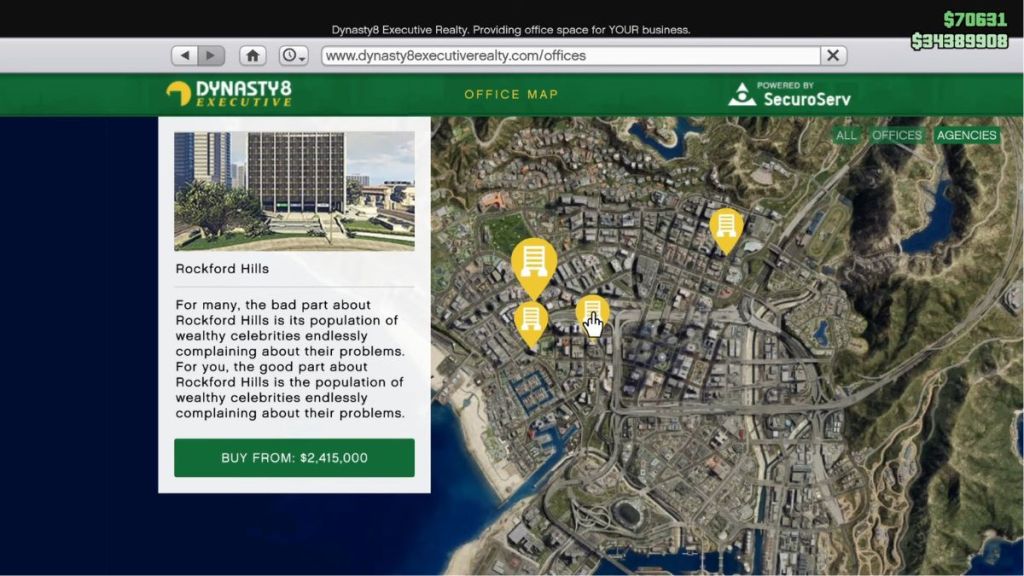 Rockford Hills agency in GTA Online