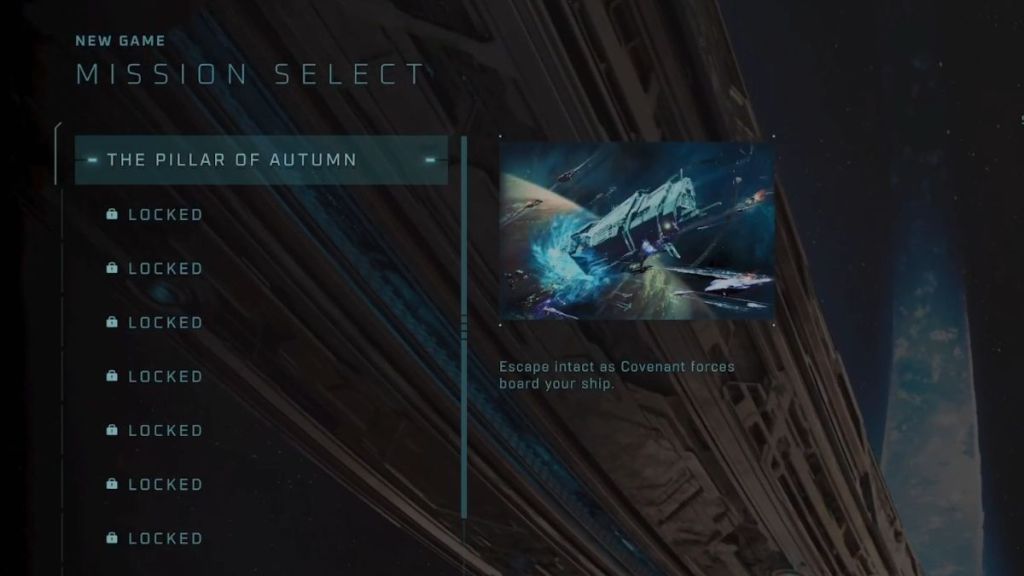 Selecting mission in Halo Campaign Evolved
