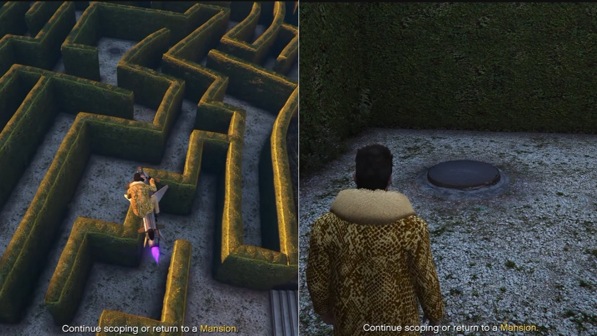 Sewer in the middle of the maze outside Kortz Center heist in GTA Online Scope out mission