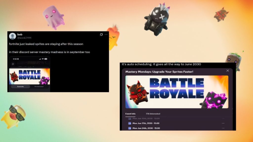 Sprites siendo abovedados en Fortnite
