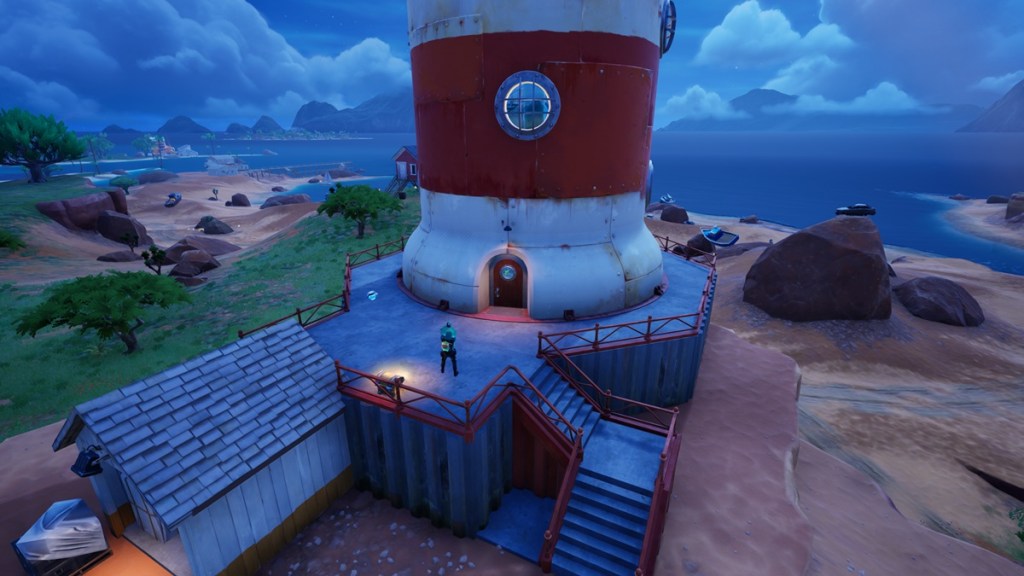 Player Standing At The Foot Of The Lighthouse