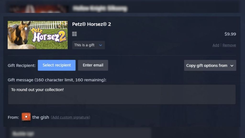 Regalos de Steam por correo electrónico