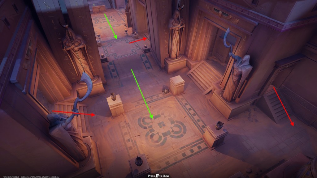Temple of Khonshu chokepoint 2 in Marvel Rivals Thebes Map