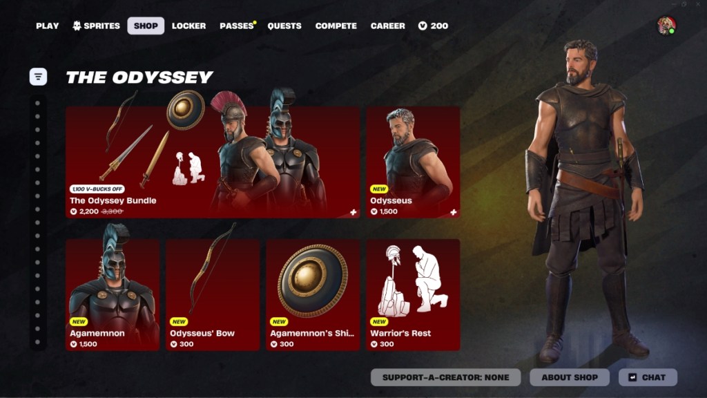 The Odyssey Skins Bundle In Fortnite