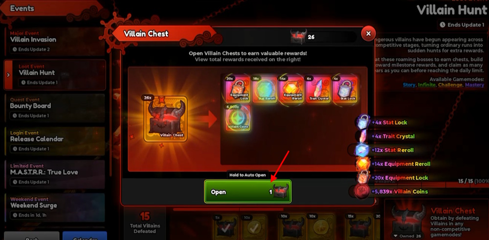 Villain Chest open Anime Expeditions