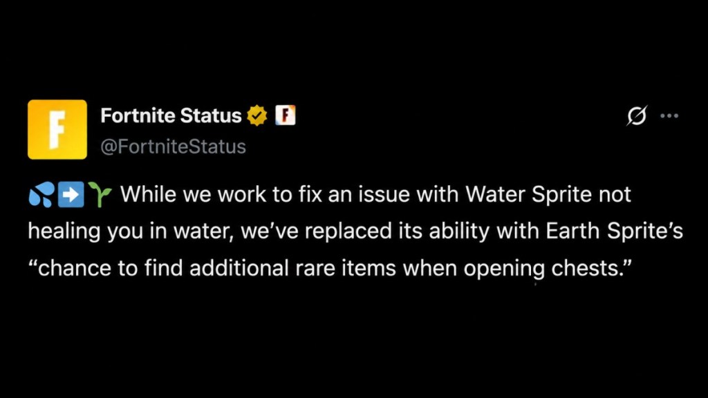 Water Sprite in Fortnite has been disabled