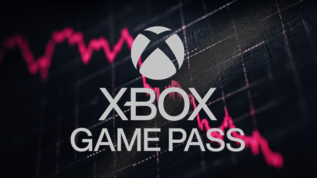 Xbox Game Pass with a downward trend as a background