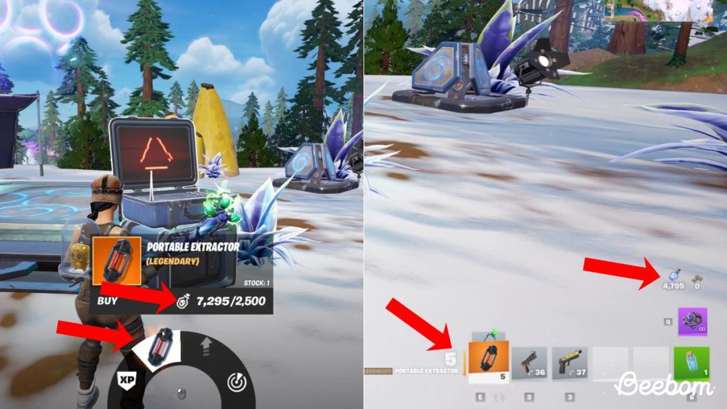 Buying a Portable Extractor in Fortnite for Glitch