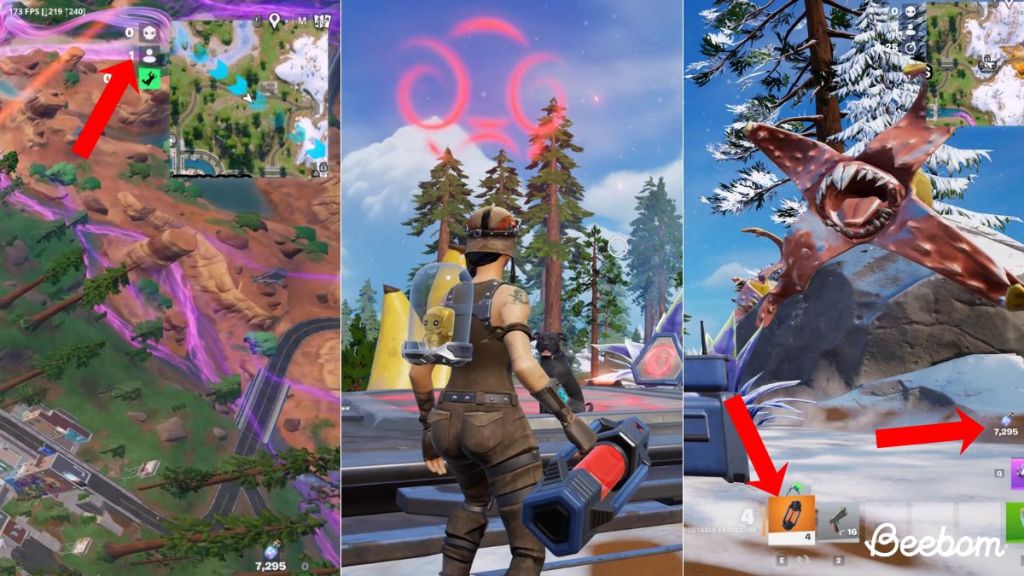 Landing at Extraction Point in Fortnite for Glitch