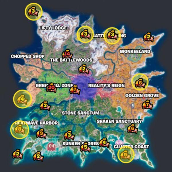 Fortnite Golden Fishing spots in Chapter 7 Season 4