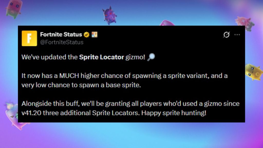 Fortnite sprite locator buff post by Epic