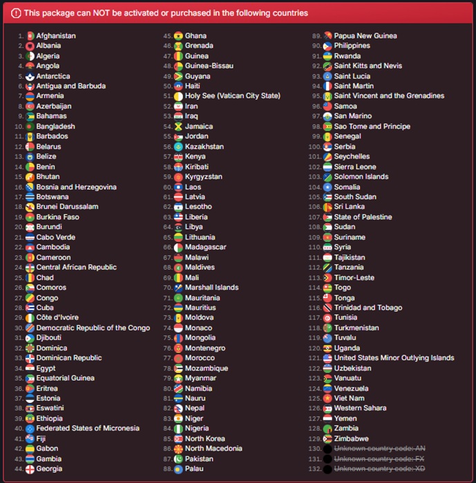 marvel tokon restricted countries
