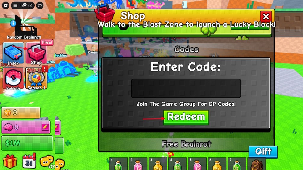 canjear Brainblast a Lucky Block Codes