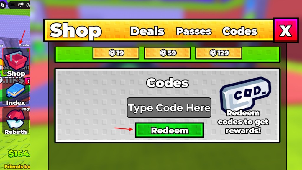 redeem Build an ore crusher codes