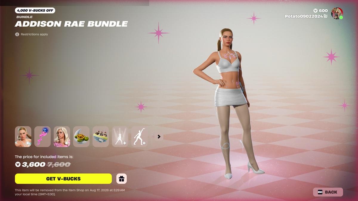 Addison Rae Bundle In Fortnite