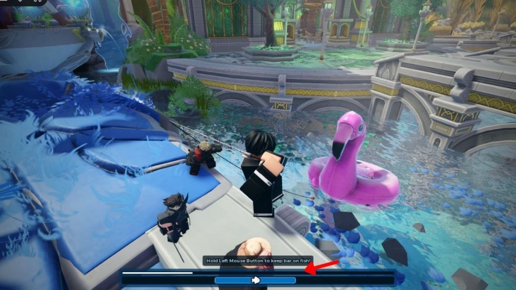 Align the progress bar mini-game to fish